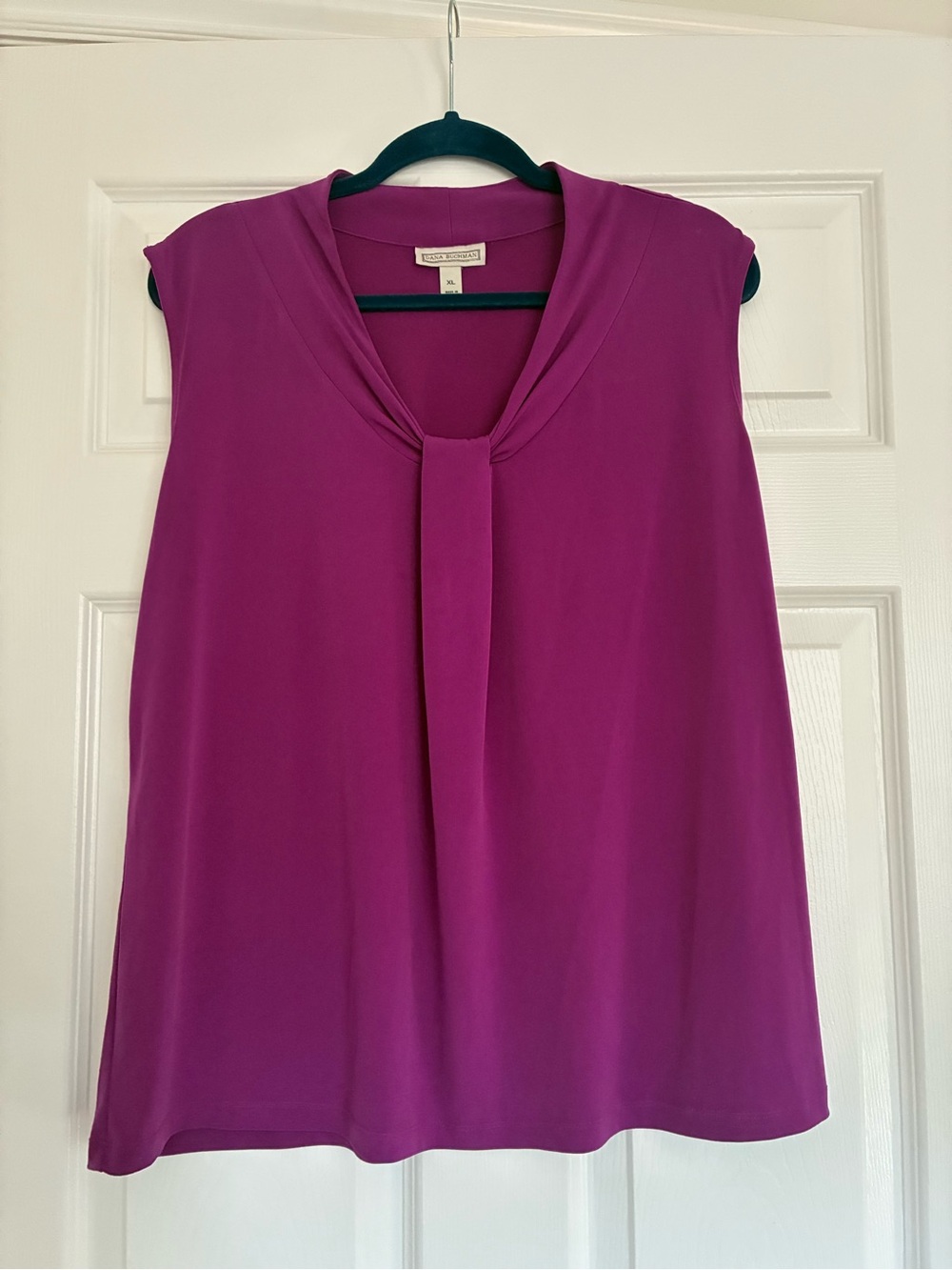 Dana Buchman Sleeveless Gather Neck Camisole in Magenta